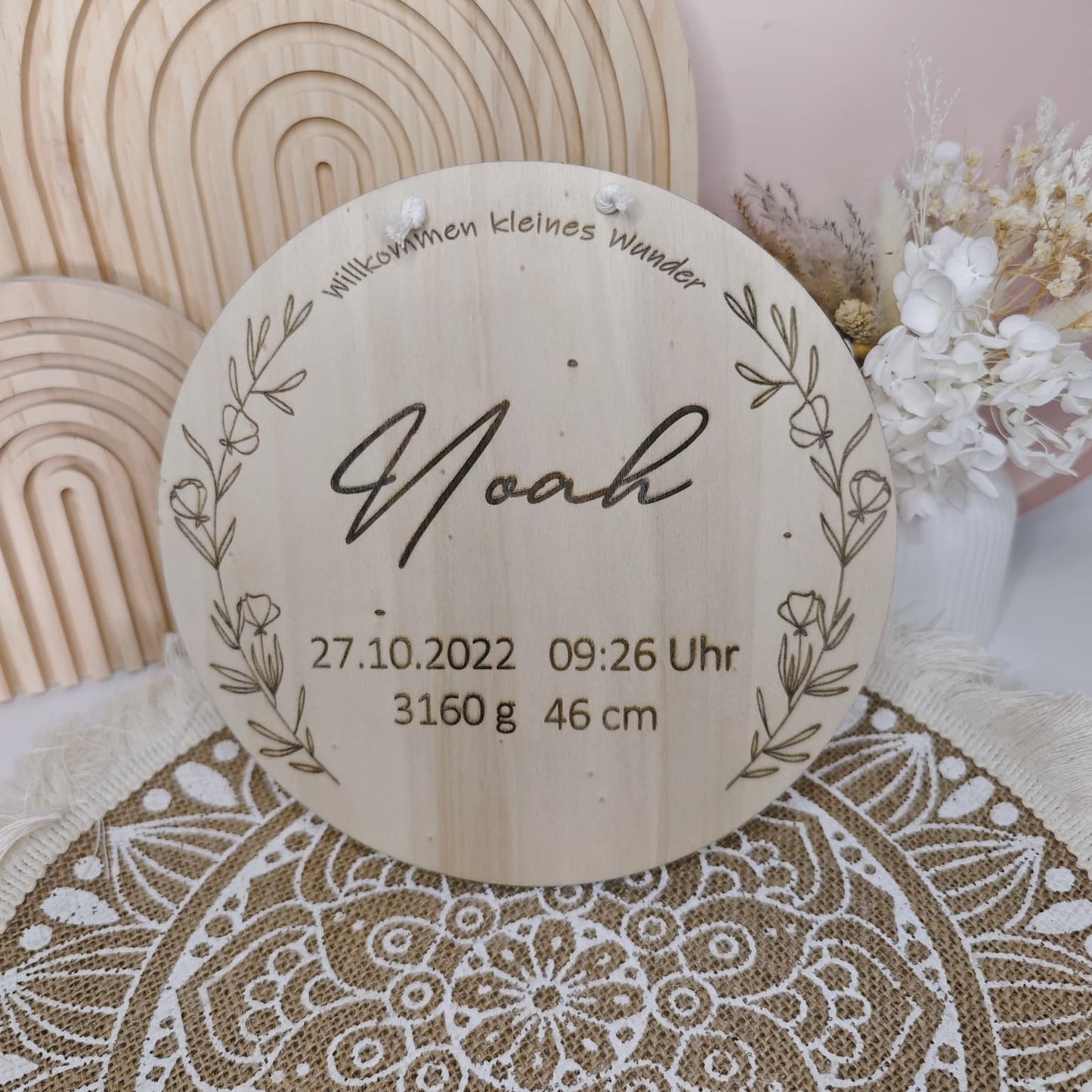 Geburtsschild ''Willkommen kleines Wunder''