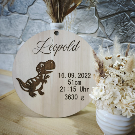 Geburtsschild Dino